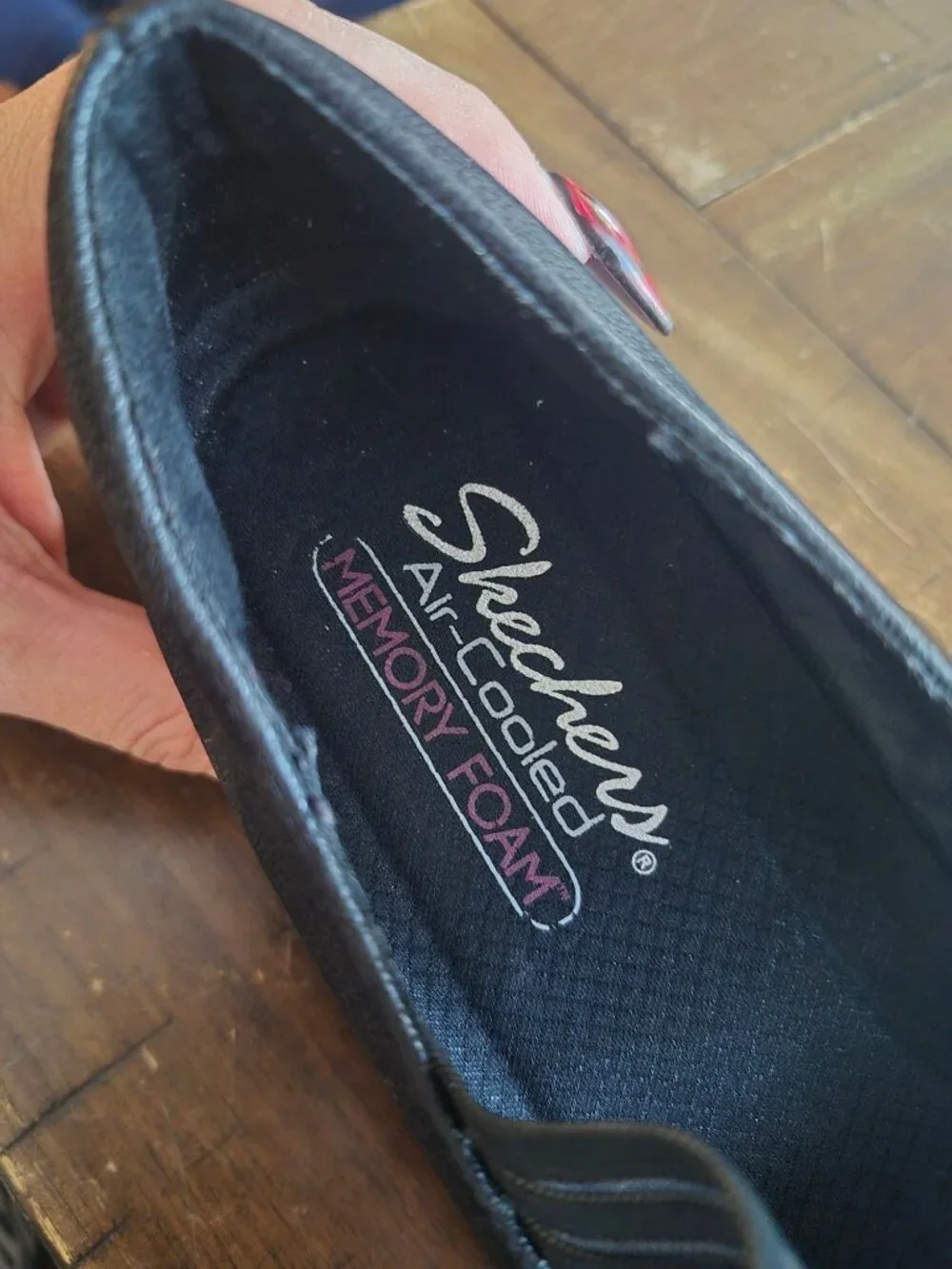 Skechers Rumblers Space Odyssey Black Mary Jane Wedge Shoes Size 9